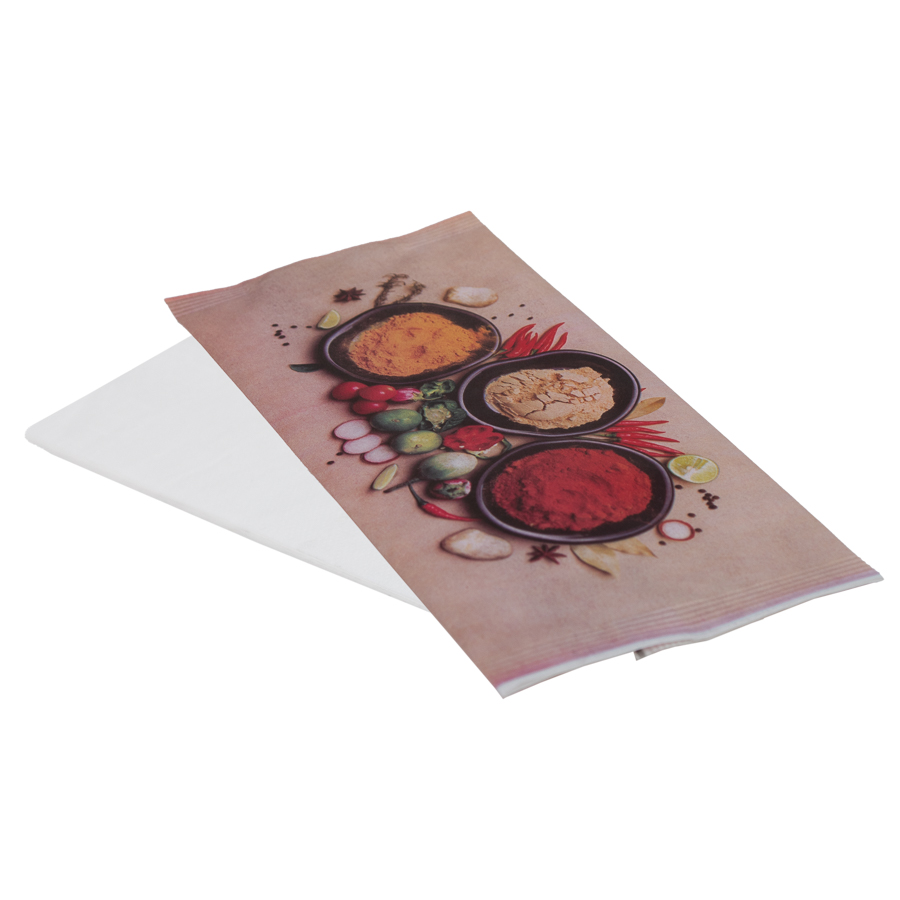 Bestecktasche inkl. Serviette, Motiv "Chilli Peppers", 25 x 11 cm, 500 Stk/Ktn
