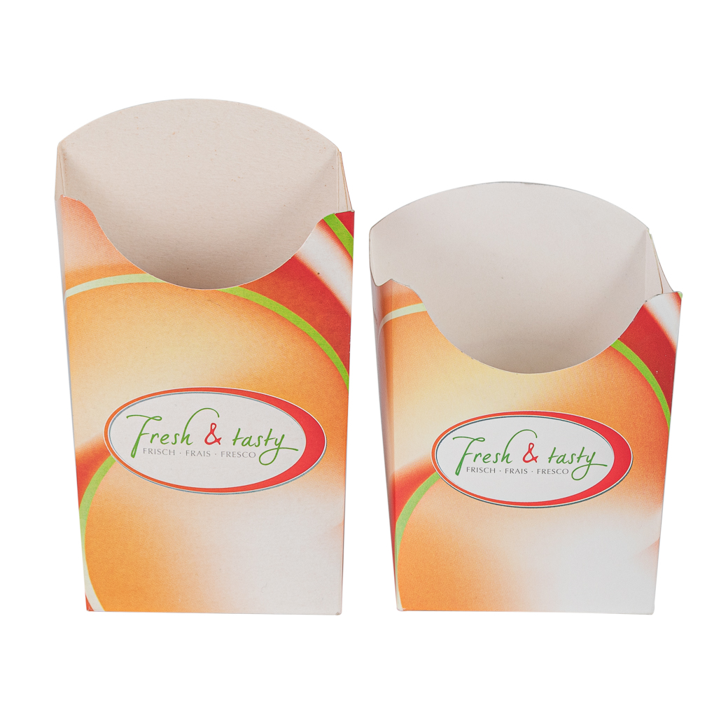 Pommes Faltbox "Fresh & Tasty", versch. Größen, 500 Stk/Ktn
