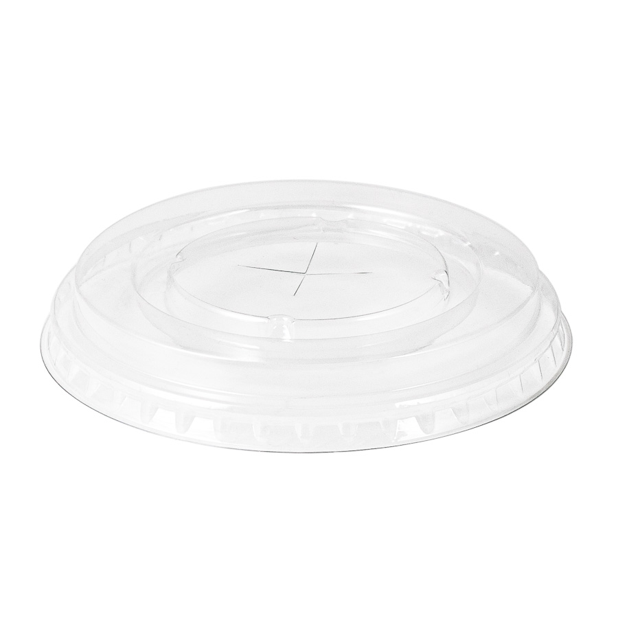 Deckel flach mit Kreuzschlitz für Clear Cup / Smoothiebecher, glasklar, Ø 10 cm, 50 Stk/Pkg