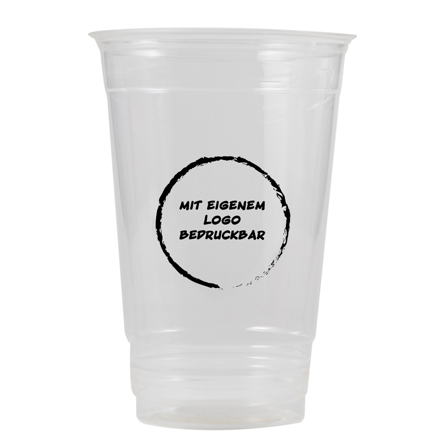 Clear Cup / Smoothiebecher, glasklar, versch. Größen, 50 Stk/Pkg, individuelle Gestaltung
