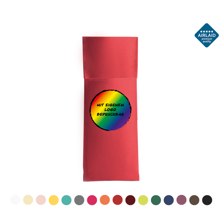 Bestecktasche Airlaid, versch. Farben, 32 x 40 cm, 50 Stk/Pkg, individuelle Gestaltung